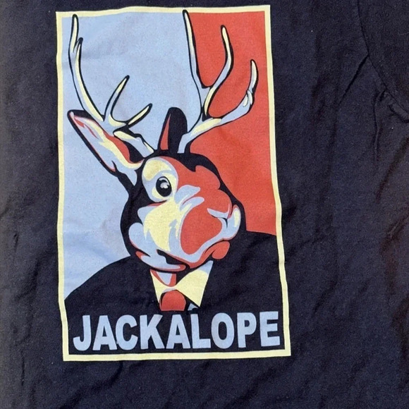 Jackalope dubois Wyoming tultex size small navy blue t-shirt short sleeve - Picture 2 of 5